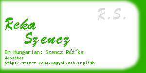 reka szencz business card